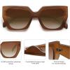 imageSOJOS Large Oversized Polarized Sunglasses for Women Big Designer Womens Trendy Square Shades SJ2205Caramel BrownBrown