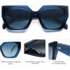 imageSOJOS Large Oversized Polarized Sunglasses for Women Big Designer Womens Trendy Square Shades SJ2205Dark BlueBlue