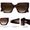 imageSOJOS Large Oversized Polarized Sunglasses for Women Big Designer Womens Trendy Square Shades SJ2205Dark TortoiseBrown