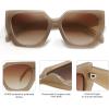 imageSOJOS Large Oversized Polarized Sunglasses for Women Big Designer Womens Trendy Square Shades SJ2205Milky BrownBrown