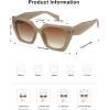 imageSOJOS Large Oversized Polarized Sunglasses for Women Big Designer Womens Trendy Square Shades SJ2205Milky BrownBrown