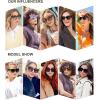 imageSOJOS Large Oversized Polarized Sunglasses for Women Big Designer Womens Trendy Square Shades SJ2205Sparkle Leg  BlackGradient Grey