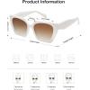 imageSOJOS Large Oversized Polarized Sunglasses for Women Big Designer Womens Trendy Square Shades SJ2205WhiteLight Brown