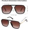imageSOJOS Sunglasses for Women ampamp Men Square Retro Polarized Lens Trendy Aviator 90s ShadesBlackGrading Brown Lens