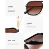 imageSOJOS Sunglasses for Women ampamp Men Square Retro Polarized Lens Trendy Aviator 90s ShadesBlackGrading Brown Lens