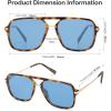 imageSOJOS Sunglasses for Women ampamp Men Square Retro Polarized Lens Trendy Aviator 90s ShadesBrown TortoiseBlue