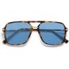 imageSOJOS Sunglasses for Women ampamp Men Square Retro Polarized Lens Trendy Aviator 90s ShadesBrown TortoiseBlue