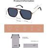 imageSOJOS Sunglasses for Women ampamp Men Square Retro Polarized Lens Trendy Aviator 90s ShadesDrak Red TortoiseBlue