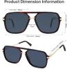 imageSOJOS Sunglasses for Women ampamp Men Square Retro Polarized Lens Trendy Aviator 90s ShadesDrak Red TortoiseBlue