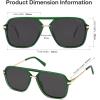 imageSOJOS Sunglasses for Women ampamp Men Square Retro Polarized Lens Trendy Aviator 90s ShadesGreenGrey