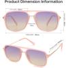 imageSOJOS Sunglasses for Women ampamp Men Square Retro Polarized Lens Trendy Aviator 90s ShadesPink FrameBlue Grey Grading Lens
