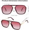 imageSOJOS Sunglasses for Women ampamp Men Square Retro Polarized Lens Trendy Aviator 90s ShadesRedRed