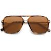 imageSOJOS Sunglasses for Women ampamp Men Square Retro Polarized Lens Trendy Aviator 90s ShadesTortoiseBrown