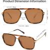 imageSOJOS Sunglasses for Women ampamp Men Square Retro Polarized Lens Trendy Aviator 90s ShadesTortoiseBrown