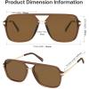 imageSOJOS Sunglasses for Women ampamp Men Square Retro Polarized Lens Trendy Aviator 90s ShadesTransparent Brown FrameBrown Lens