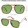 imageSOJOS Sunglasses for Women ampamp Men Square Retro Polarized Lens Trendy Aviator 90s ShadesTransparent TortoiseLight Green
