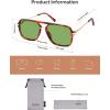 imageSOJOS Sunglasses for Women ampamp Men Square Retro Polarized Lens Trendy Aviator 90s ShadesTransparent TortoiseLight Green