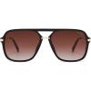 imageSOJOS Sunglasses for Women ampamp Men Square Retro Polarized Lens Trendy Aviator 90s ShadesBlackGrading Brown Lens