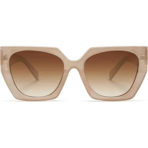 imageSOJOS Large Oversized Polarized Sunglasses for Women Big Designer Womens Trendy Square Shades SJ2205Light BrownBrown