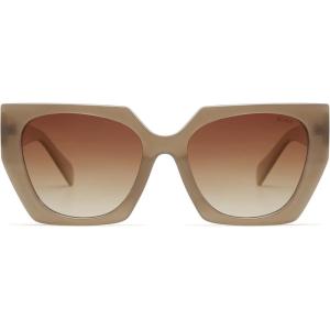 imageSOJOS Large Oversized Polarized Sunglasses for Women Big Designer Womens Trendy Square Shades SJ2205Milky BrownBrown