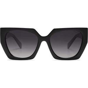 imageSOJOS Large Oversized Polarized Sunglasses for Women Big Designer Womens Trendy Square Shades SJ2205Sparkle Leg  BlackGradient Grey