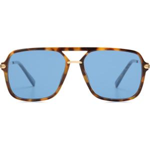 imageSOJOS Sunglasses for Women ampamp Men Square Retro Polarized Lens Trendy Aviator 90s ShadesBrown TortoiseBlue