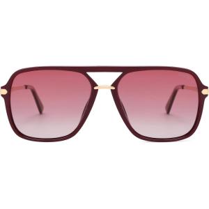 imageSOJOS Sunglasses for Women ampamp Men Square Retro Polarized Lens Trendy Aviator 90s ShadesRedRed