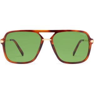 imageSOJOS Sunglasses for Women ampamp Men Square Retro Polarized Lens Trendy Aviator 90s ShadesTransparent TortoiseLight Green