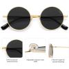imageSOJOS Small Round Polarized Sunglasses for Women Men Retro Sun Glasses Vintage Shades UV400 Protection SJ1243Gold  Grey Lens