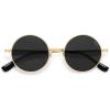 imageSOJOS Small Round Polarized Sunglasses for Women Men Retro Sun Glasses Vintage Shades UV400 Protection SJ1243Gold  Grey Lens