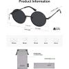 imageSOJOS Small Round Polarized Sunglasses for Women Men Retro Sun Glasses Vintage Shades UV400 Protection SJ1243Shiny Black  Grey Lens