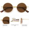 imageSOJOS Small Round Polarized Sunglasses for Women Men Retro Sun Glasses Vintage Shades UV400 Protection SJ1243Shiny Gold  Brown Lens