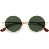 imageSOJOS Small Round Polarized Sunglasses for Women Men Retro Sun Glasses Vintage Shades UV400 Protection SJ1243Shiny Gold  Green Lens