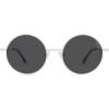 imageSOJOS Small Round Polarized Sunglasses for Women Men Retro Sun Glasses Vintage Shades UV400 Protection SJ1243Shiny Silver Grey Lens