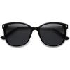 imageSOJOS Classic Square Polarized Sunglasses for Women Oversized Trendy Retro UV Protection Shade SJ2640Black Frame Grey Lens
