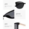 imageSOJOS Classic Square Polarized Sunglasses for Women Oversized Trendy Retro UV Protection Shade SJ2640Black Frame Grey Lens