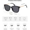 imageSOJOS Classic Square Polarized Sunglasses for Women Oversized Trendy Retro UV Protection Shade SJ2640Black Frame Grey Lens