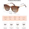 imageSOJOS Classic Square Polarized Sunglasses for Women Oversized Trendy Retro UV Protection Shade SJ2640Brown Tortoise Frame Brown Grading Lens