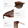 imageSOJOS Classic Square Polarized Sunglasses for Women Oversized Trendy Retro UV Protection Shade SJ2640Brown Tortoise Frame Brown Grading Lens