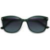 imageSOJOS Classic Square Polarized Sunglasses for Women Oversized Trendy Retro UV Protection Shade SJ2640Milky Green Frame Green Lens
