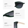imageSOJOS Classic Square Polarized Sunglasses for Women Oversized Trendy Retro UV Protection Shade SJ2640Milky Green Frame Green Lens