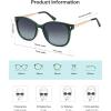 imageSOJOS Classic Square Polarized Sunglasses for Women Oversized Trendy Retro UV Protection Shade SJ2640Milky Green Frame Green Lens