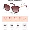 imageSOJOS Classic Square Polarized Sunglasses for Women Oversized Trendy Retro UV Protection Shade SJ2640Wine Frame Wine Grading Lens