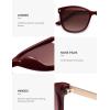 imageSOJOS Classic Square Polarized Sunglasses for Women Oversized Trendy Retro UV Protection Shade SJ2640Wine Frame Wine Grading Lens