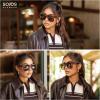imageSOJOS Trendy Big Oversized Polarized Sunglasses Womens Mens 70s 80s Large Retro Vintage Pilot Shades SJ2643BlackGrey