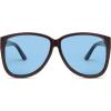 imageSOJOS Trendy Big Oversized Polarized Sunglasses Womens Mens 70s 80s Large Retro Vintage Pilot Shades SJ2643Dark BrownLight Blue Tint