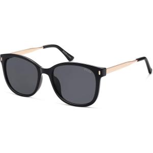 imageSOJOS Classic Square Polarized Sunglasses for Women Oversized Trendy Retro UV Protection Shade SJ2640Black Frame Grey Lens