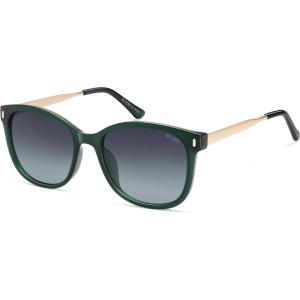 imageSOJOS Classic Square Polarized Sunglasses for Women Oversized Trendy Retro UV Protection Shade SJ2640Milky Green Frame Green Lens