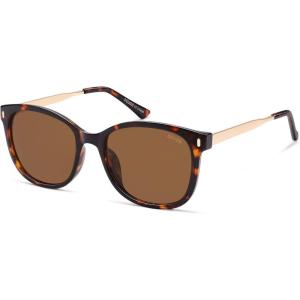 imageSOJOS Classic Square Polarized Sunglasses for Women Oversized Trendy Retro UV Protection Shade SJ2640Tortoise Frame Brown Lens