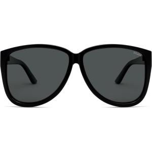 imageSOJOS Trendy Big Oversized Polarized Sunglasses Womens Mens 70s 80s Large Retro Vintage Pilot Shades SJ2643BlackGrey